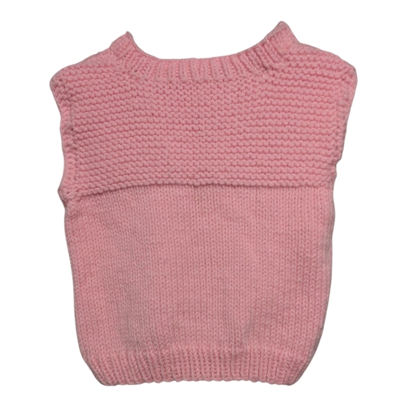 Baby Cable Knit Sweater Vest. Pink - Picture 3 of 6